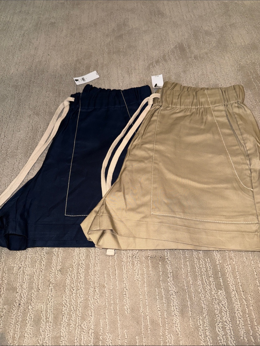 Banana Republic Factory Twill Cargo Pull-On Shorts Blue Tan S (Lot of two)